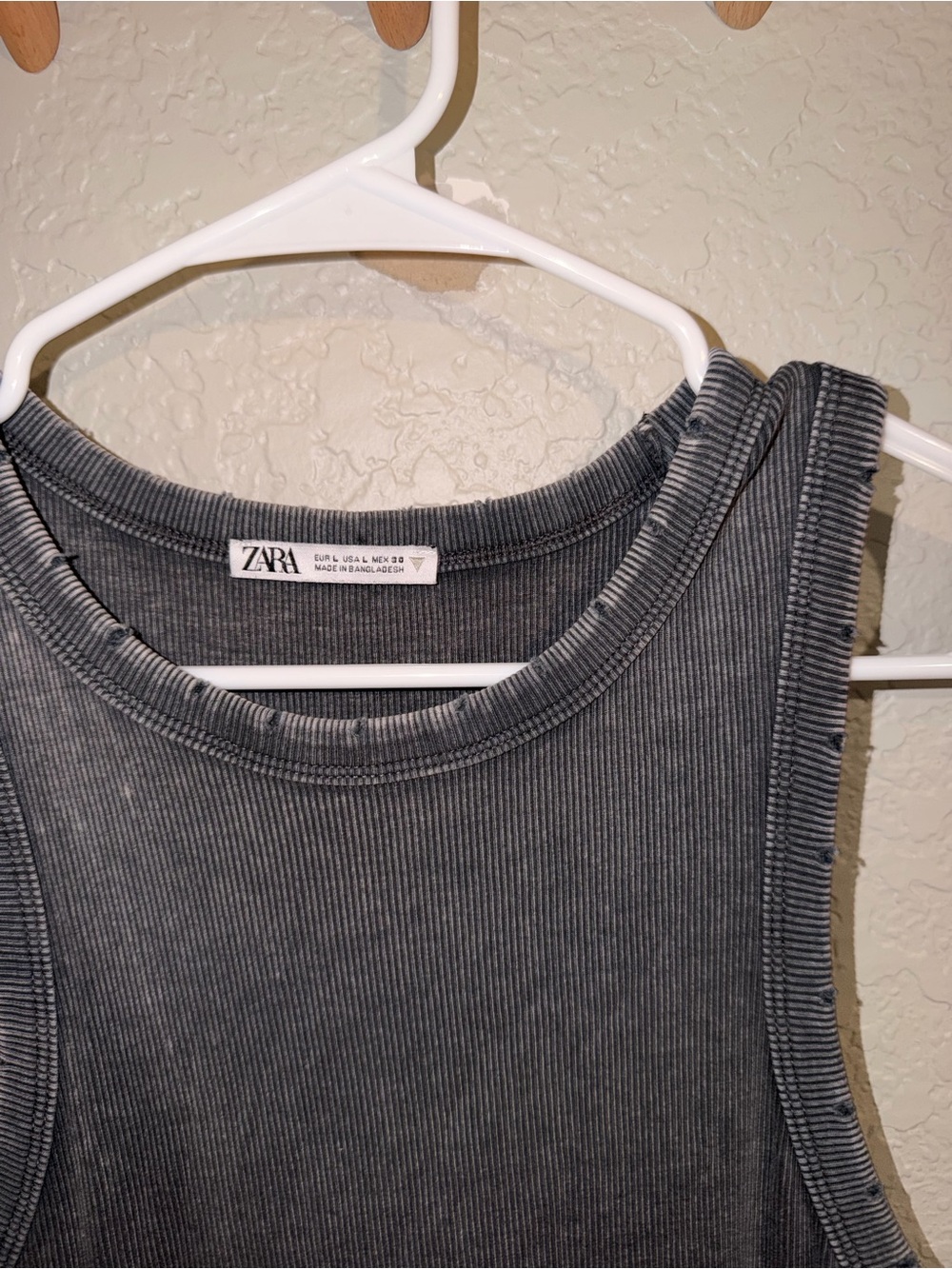Zara Gray Ribbed Tank Top